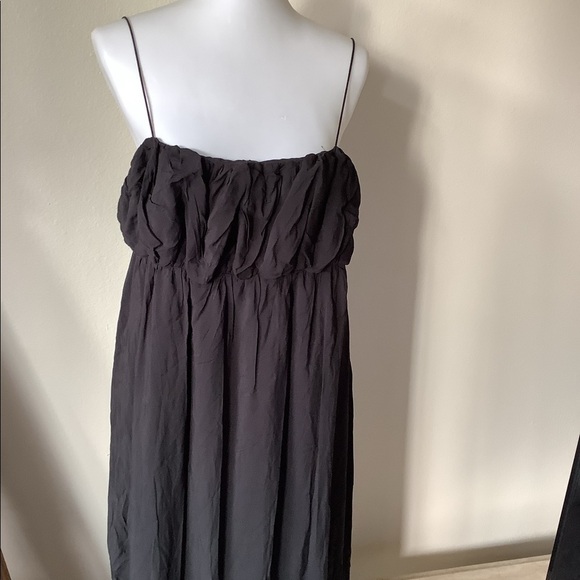 NWT L' Academie Women's Karsyn Midi Dress Black Size L Flowy Empire Waist Dress - Picture 5 of 11